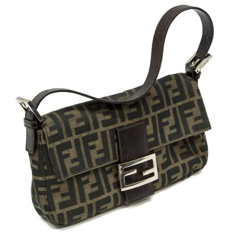 fendi baguette bag zucca canvas|fendi monogram baguette bag.